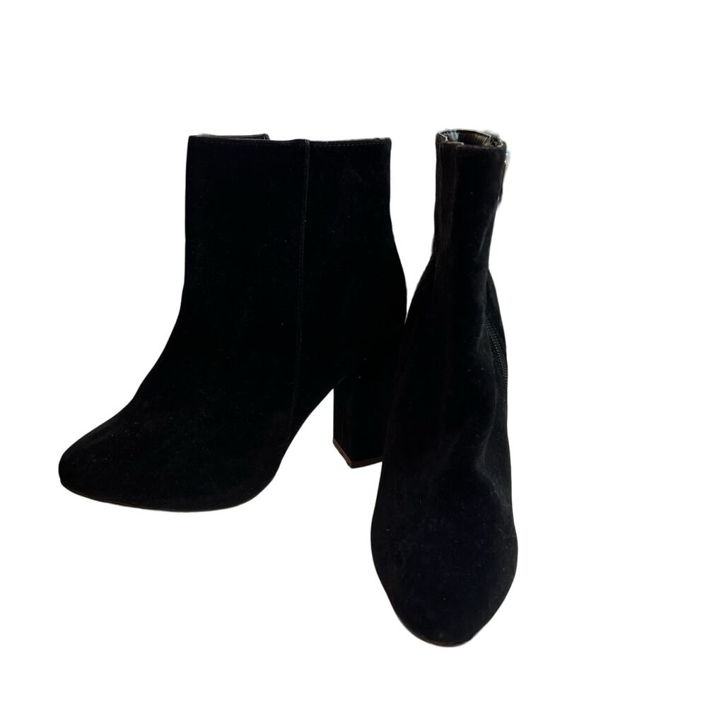 Black Suede Ankle Boots Size 5 Sofie‎ Pretty Little Thing Block Heel